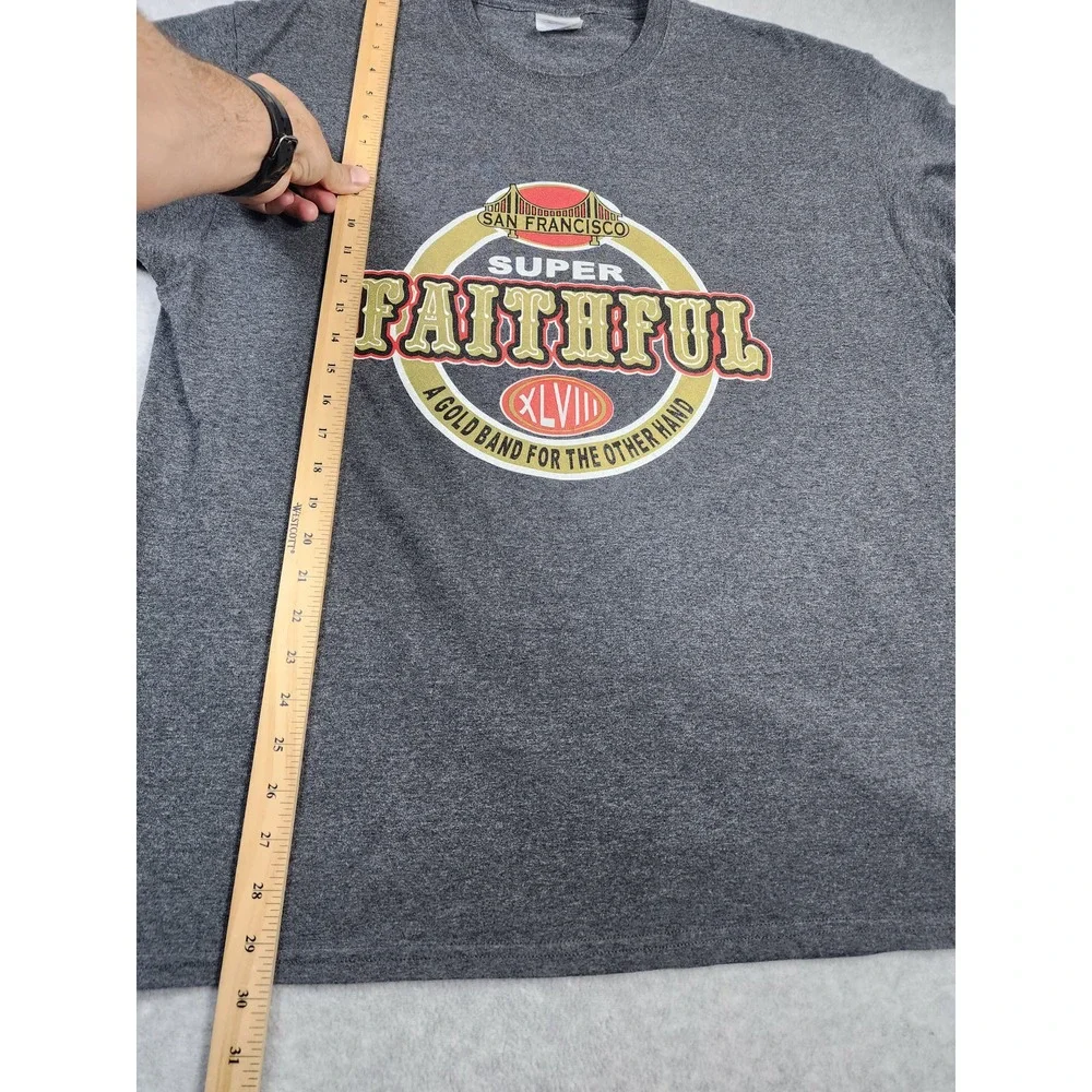 Port & Company San Francisco 49er Faithful Gray Crewneck Short‎ Sleeve Shirt XL